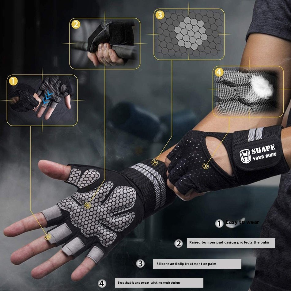 Fitness Gloves Weightlifting For Men And Women Half Finger Sports Anti-slip - My Store