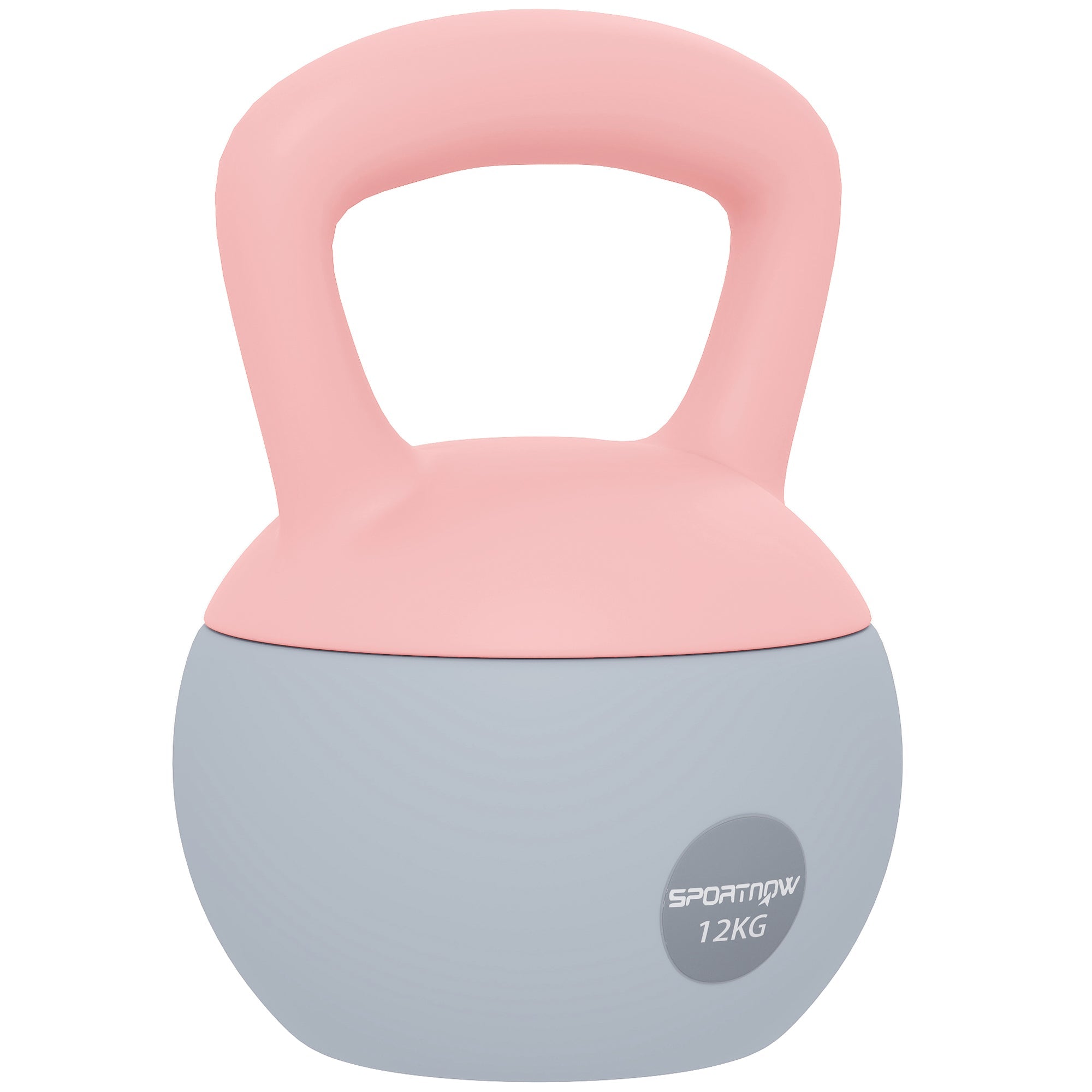 SPORTNOW 12KG Soft Kettlebell, Kettlebell With Non-Slip Handle For Home Gym, Weight Lifting, Strength Training, Pink/Grey - My Store