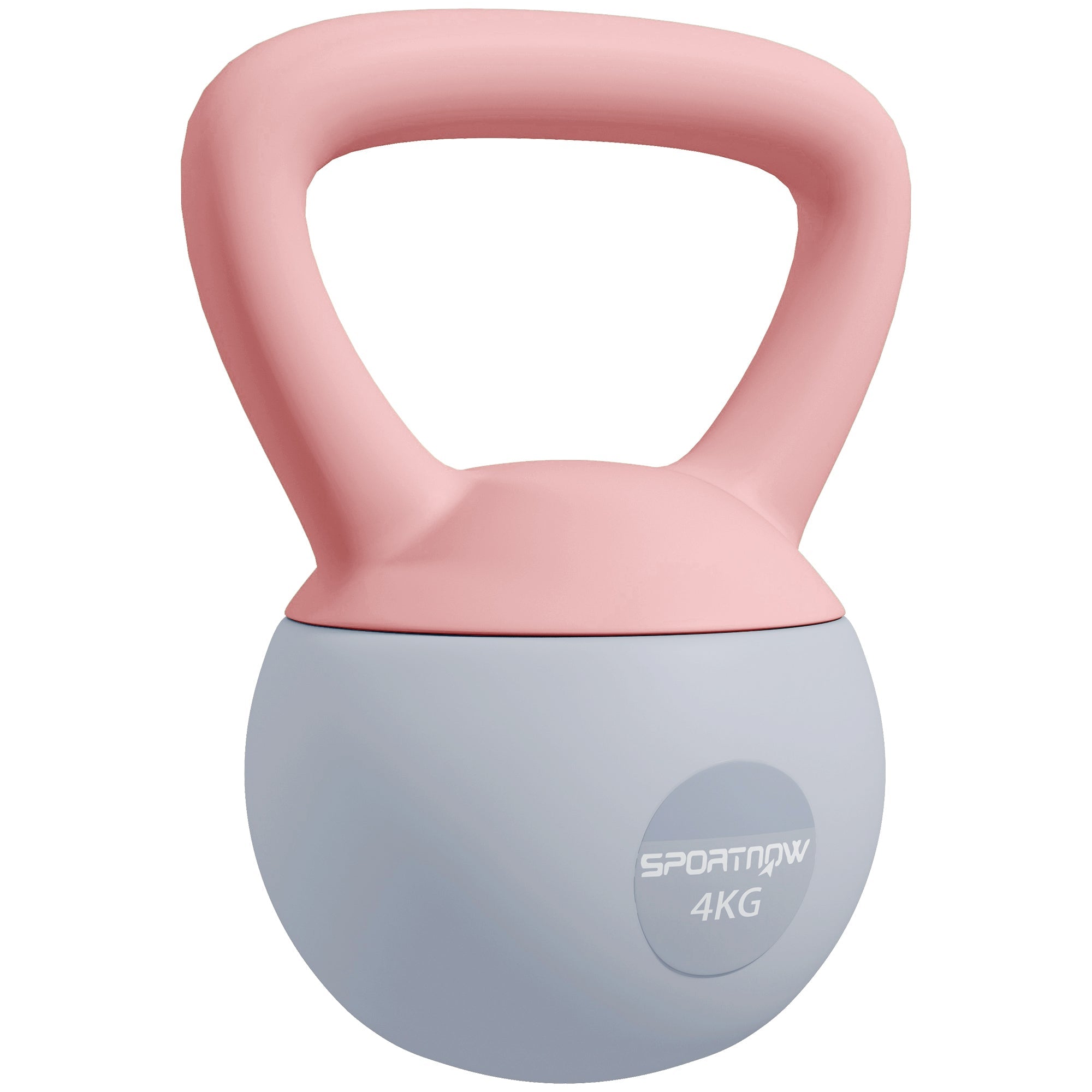 SPORTNOW 4KG Soft Kettlebell, Kettlebell With Non-Slip Handle For Home Gym, Weight Lifting, Strength Training, Pink/Grey - My Store