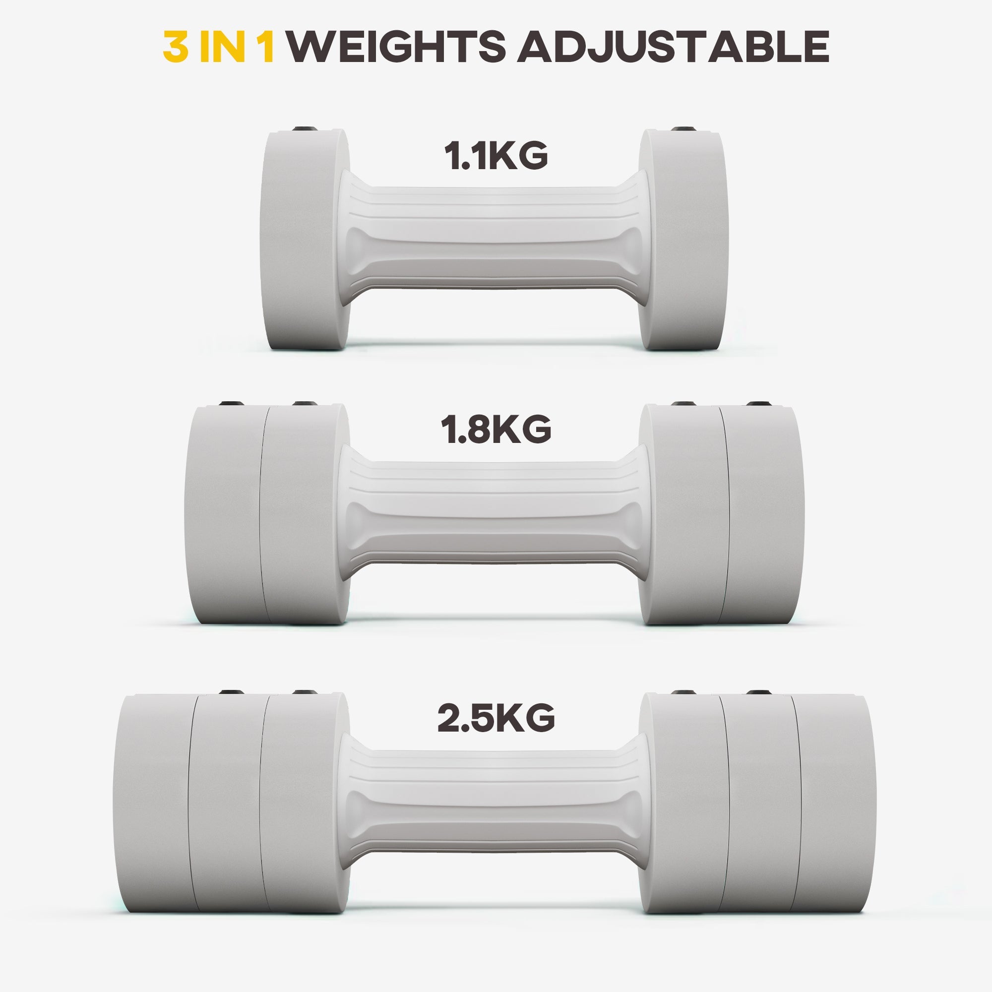 SPORTNOW Dumbbells Set, Adjustable Weights For Women Men Home Gym Workout, 2.5KG X 2 - Fittail Shop
