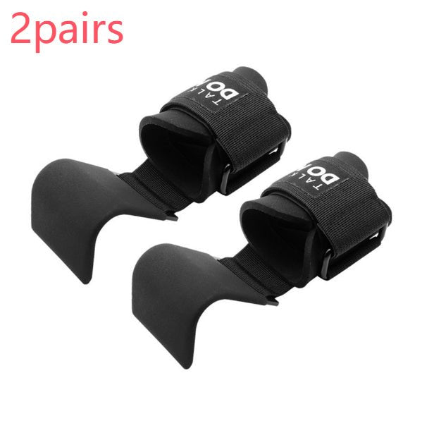Weight Lifting Hook Grips Padded With Wrist Wraps Hand-Bar Powerlifting Gloves Heavy Duty Pull-ups Hooks Gym Training Straps - Fittail Shop