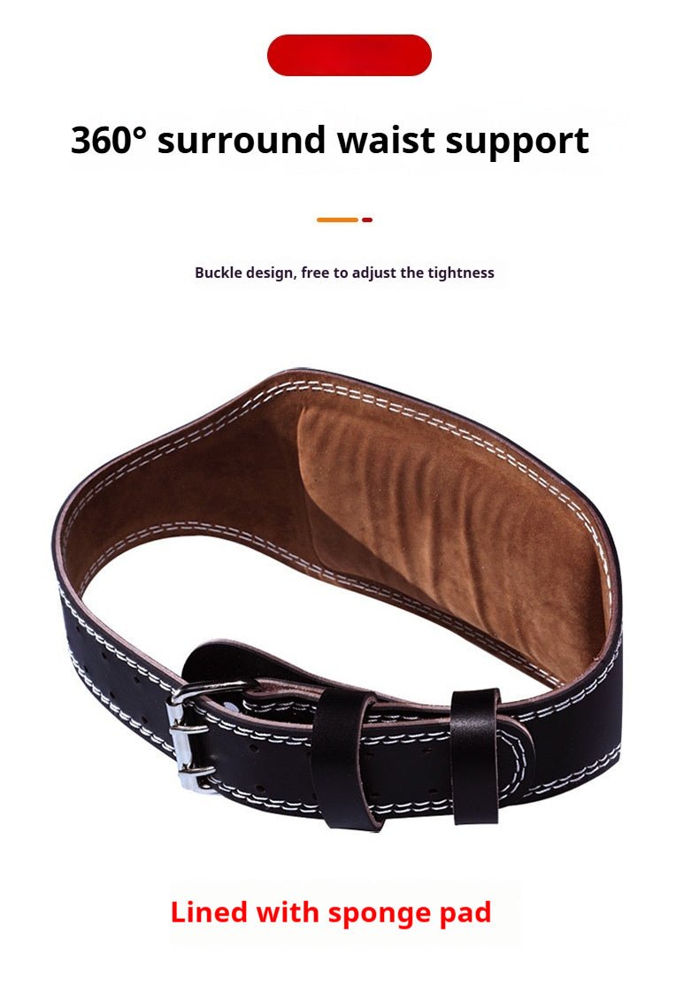 Cowhide Hard Pull Squat Strength Training Sports Belt Weightlifting Fitness Waist Support - My Store