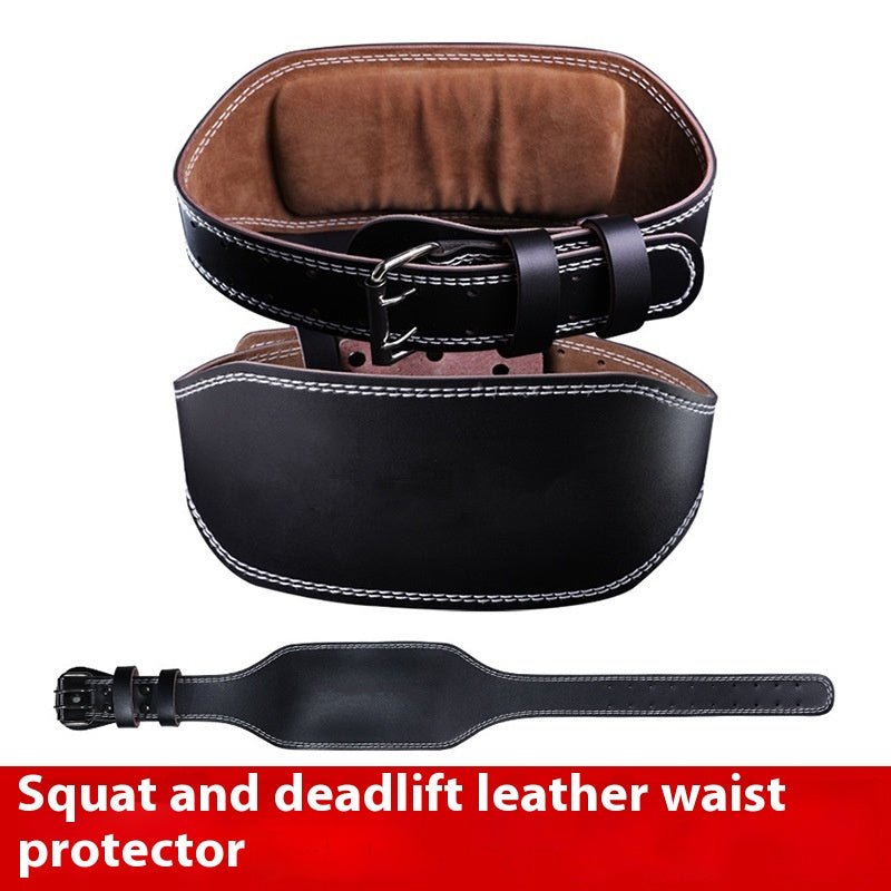 Cowhide Hard Pull Squat Strength Training Sports Belt Weightlifting Fitness Waist Support - My Store