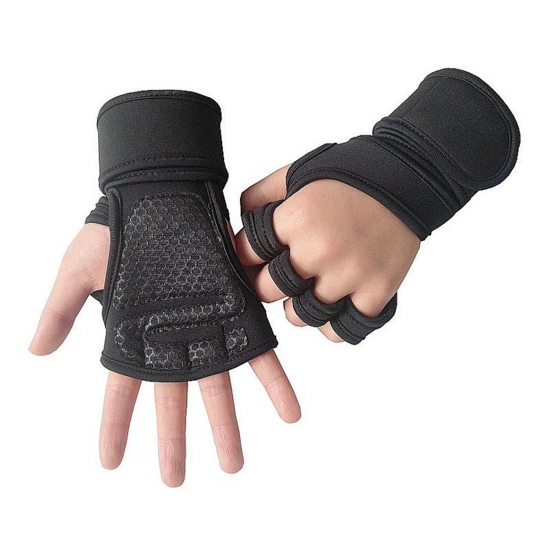 Fitness weightlifting anti-skid riding hard pull half finger gloves - Fittail Shop