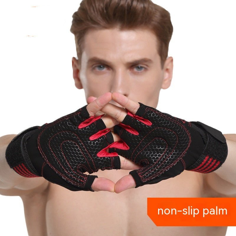 Outdoor Weightlifting Mountaineering Basketball Sports Half Finger Sports Dumbbell Training Lengthened Fitness Gloves - Fittail Shop
