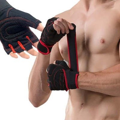 Outdoor Weightlifting Mountaineering Basketball Sports Half Finger Sports Dumbbell Training Lengthened Fitness Gloves - Fittail Shop