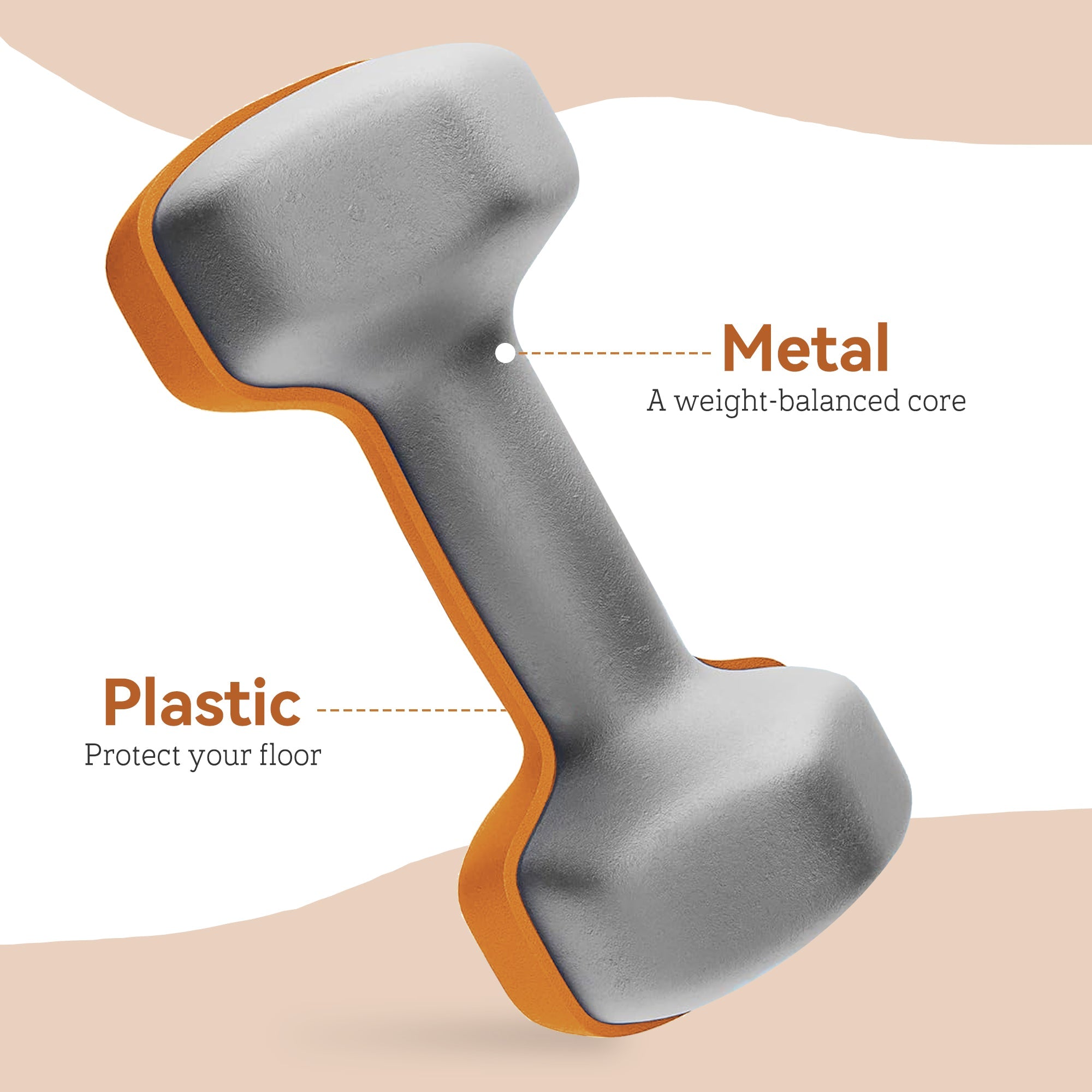 SPORTNOW 2 X 1.5kg Hexagonal Dumbbells Weights Set With Non-Slip Grip For Home Gym Workout, Orange - My Store