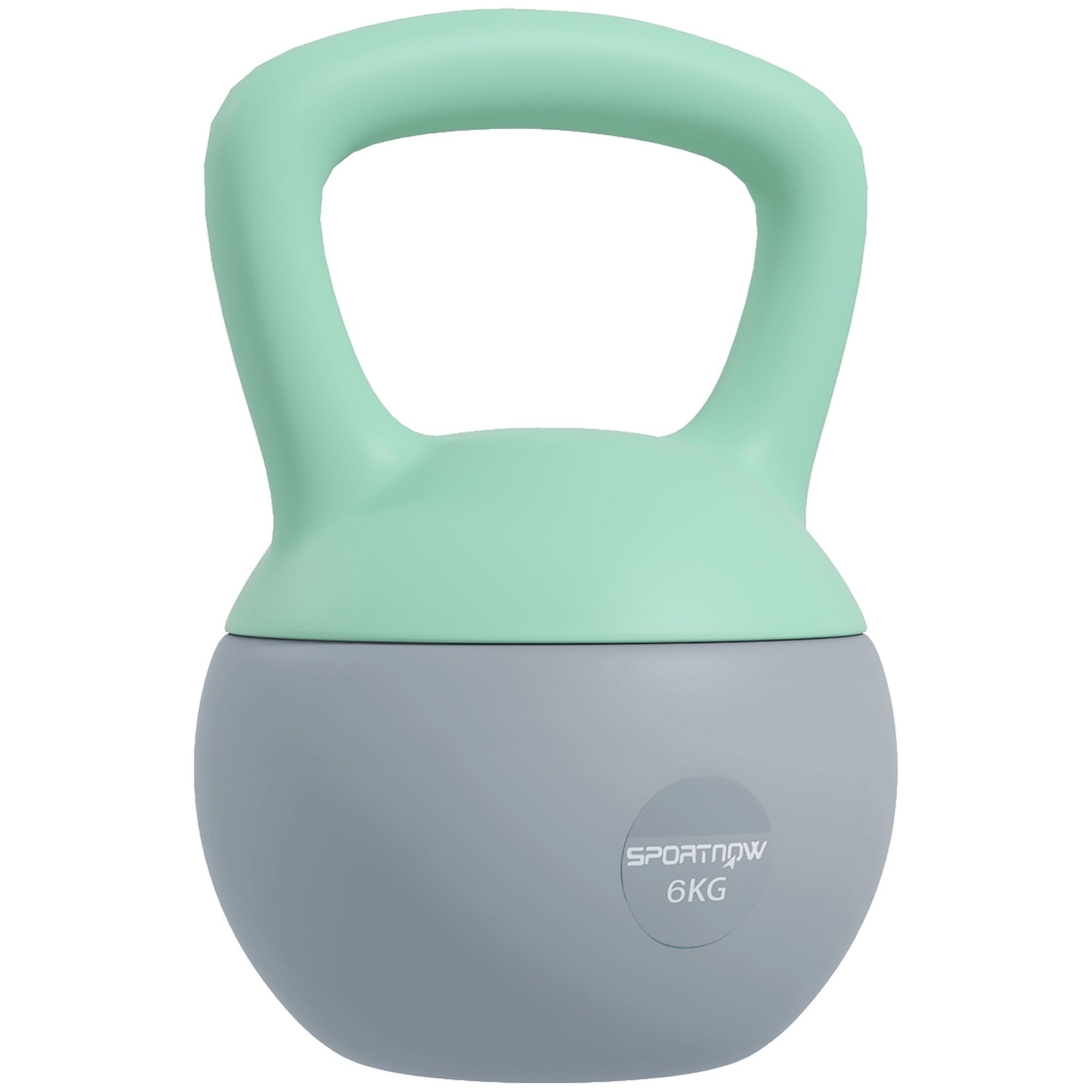 SPORTNOW 6KG Soft Kettlebell, Kettlebell With Non-Slip Handle For Home Gym, Weight Lifting, Strength Training, Green/Grey - My Store