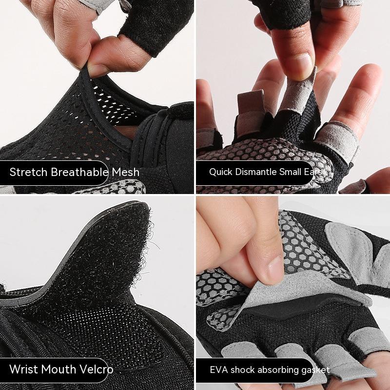 Sports Weightlifting Breathable Non-slip Silicone Half Finger Gloves - My Store