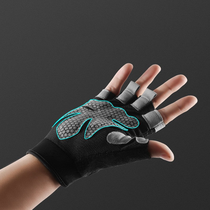 Sports Weightlifting Breathable Non-slip Silicone Half Finger Gloves - My Store